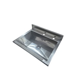 Lavatório com bancada para 01 torneira e Dosador 50cm - Construinox